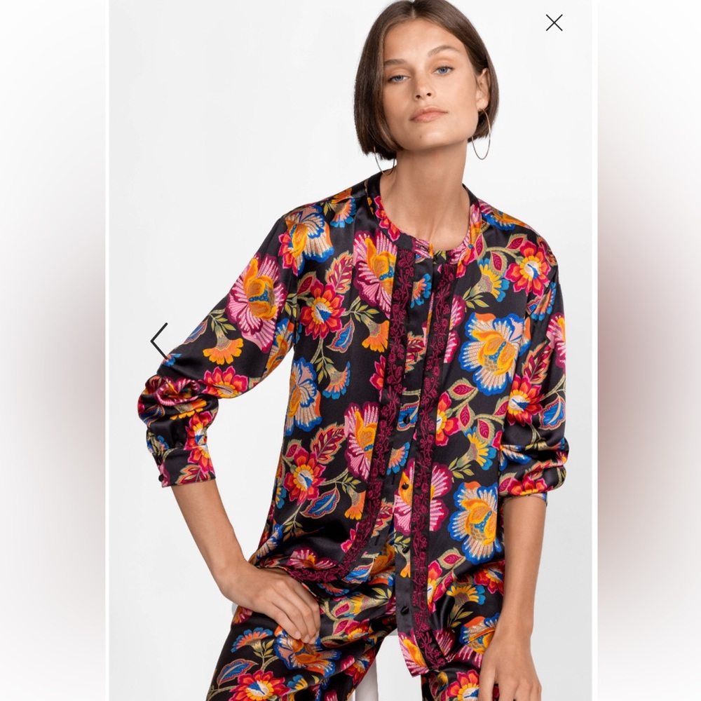NWT JOHNNY WAS SIDONIA MANDARIN BUTTON DOWN SHIRT